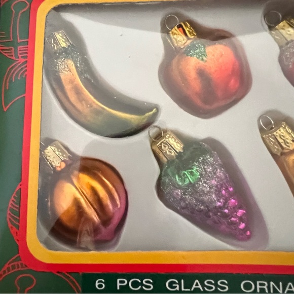 Kurt S.Adler Santa’s World 6 Pcs Glass Ornaments Mini Fruits - Picture 10 of 11
